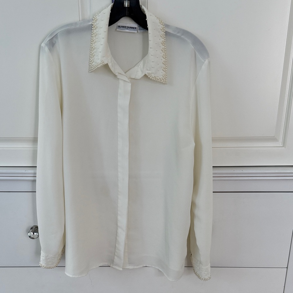 River Island Cream Dress Shirt with Embellished Collar